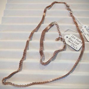 Rose Gold Plated Flat Bismark chain set